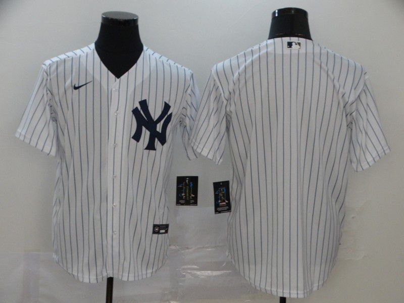 Men New York Yankees Blank White Nike Game MLB Jerseys
